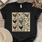 Vintage Chicken Breed Stamps T-Shirt