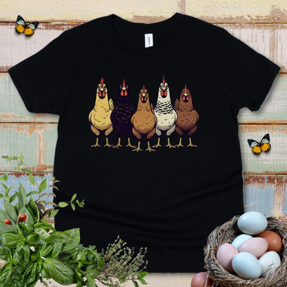 Kids Multicolor Chicken Lineup Tee