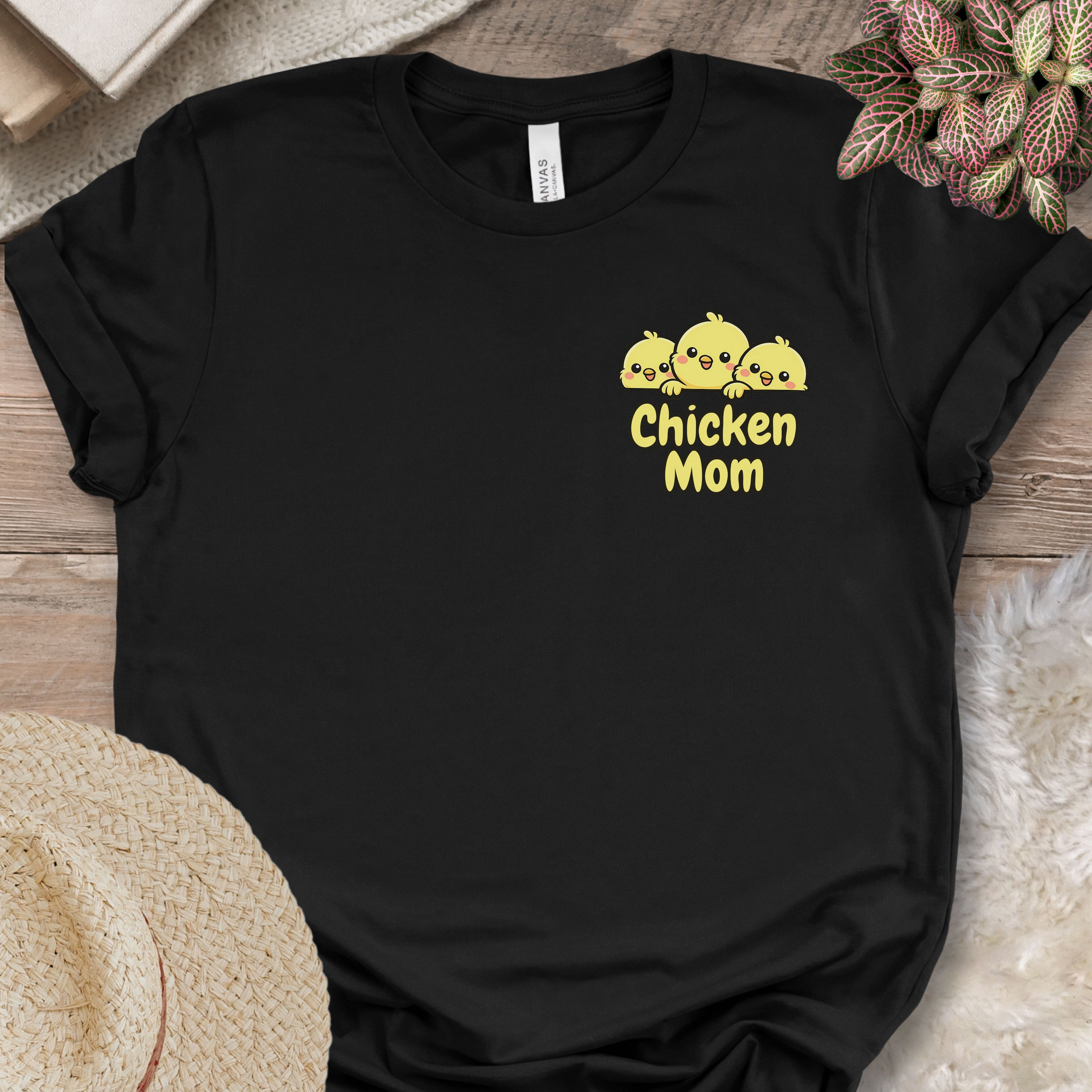 Cute Chicken Mom Chest Tee
