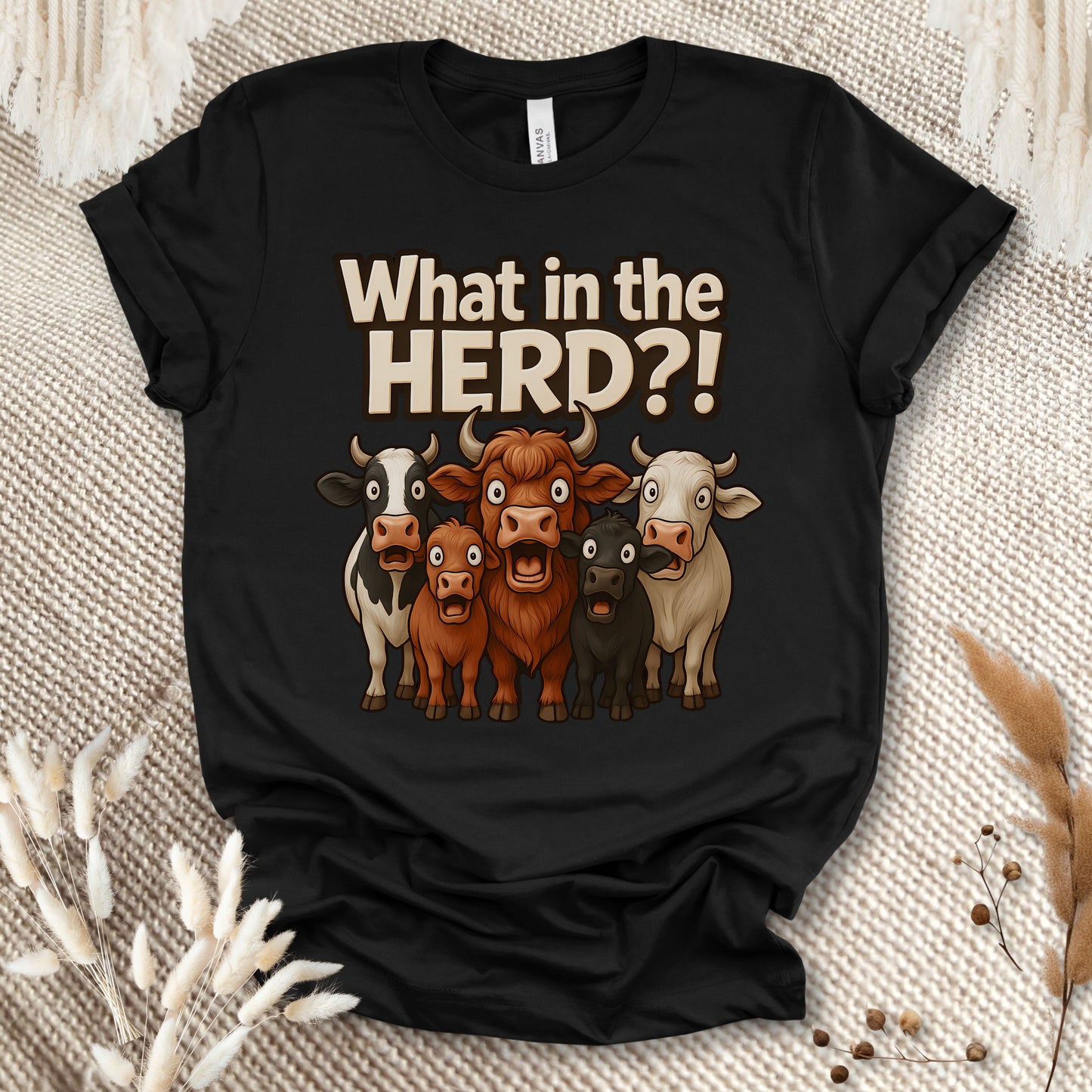 Funny Cow Lover T-Shirt – What in the Herd?! Cute Farm Animal Humor Tee for Farmers & Country Life Fans