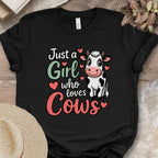 Just a Girl Who Loves Cows Kawaii Tee