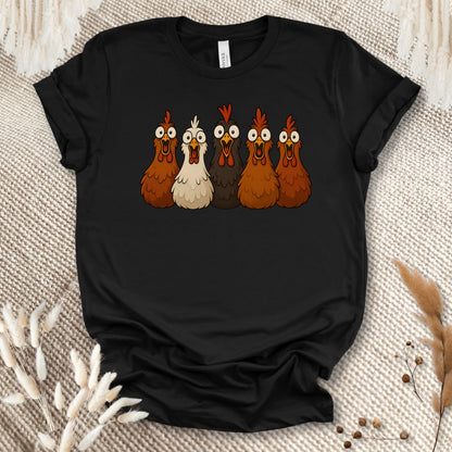 Funny Chicken Lover T-Shirt – Silly Chicken Lineup Tee for Farm Fans & Backyard Chicken Keepers
