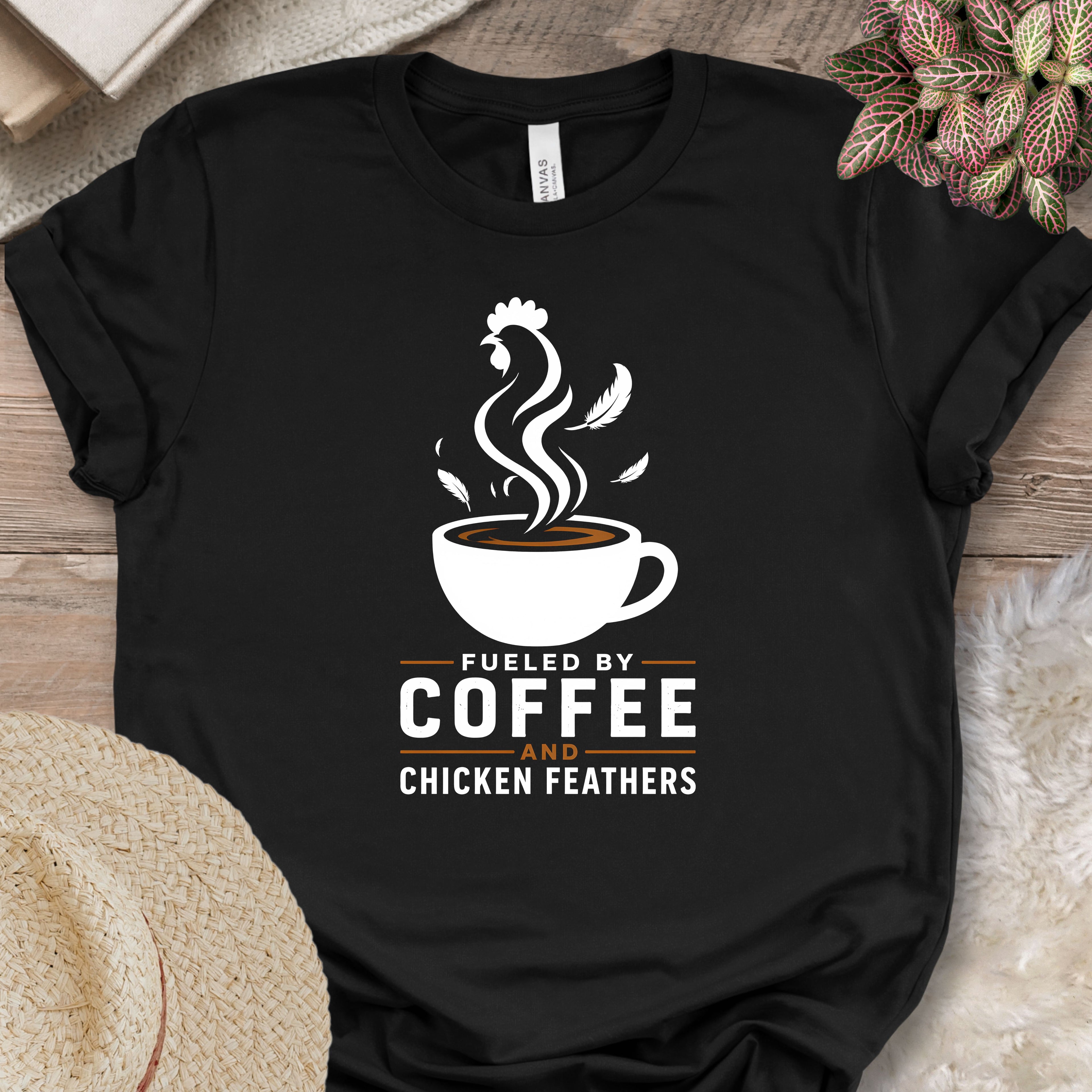 Fueled By Coffee Chicken Feathers Shirt