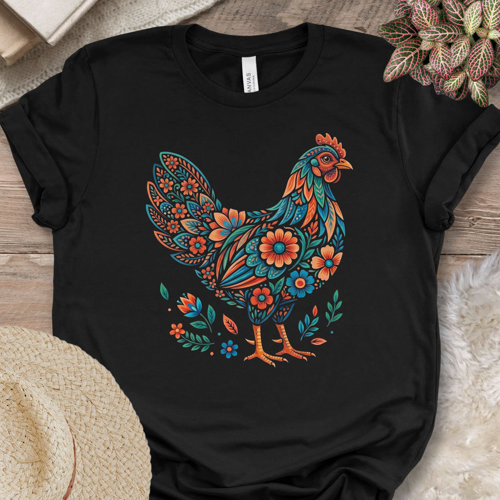 Dark Floral Rooster Shirt