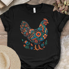 Dark Floral Rooster Shirt