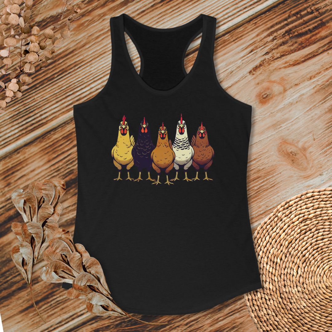 Multicolor Chicken Lineup Tank Top