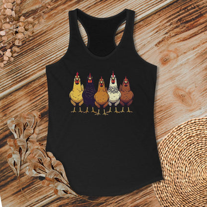 Multicolor Chicken Lineup Tank Top