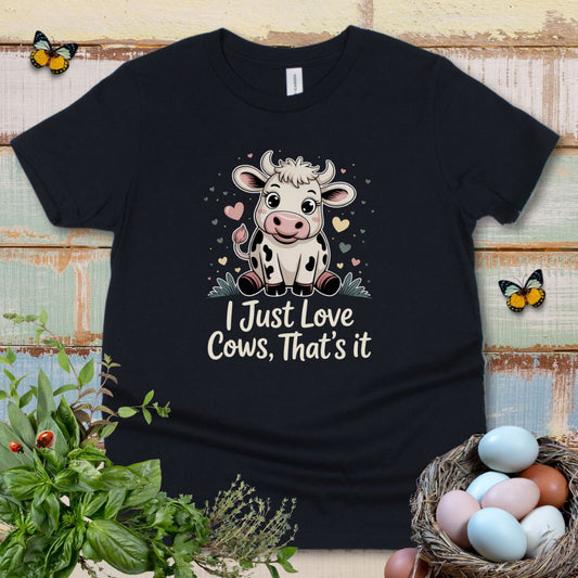 Cute Cow Kids T-Shirt – “I Just Love Cows” Tee for Little Cow Lovers & Farm Animal Fans