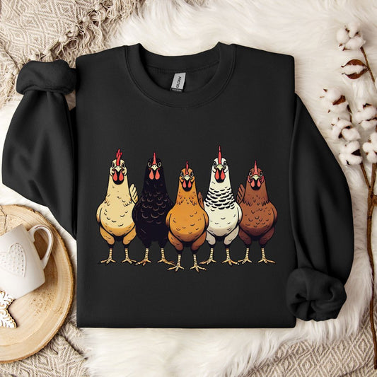 Chicken Lover Sweatshirt – Cute Hen Pullover Gift for Chicken Moms, Farmers & Backyard Keepers