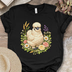 Silkie Chicken Floral T-Shirt