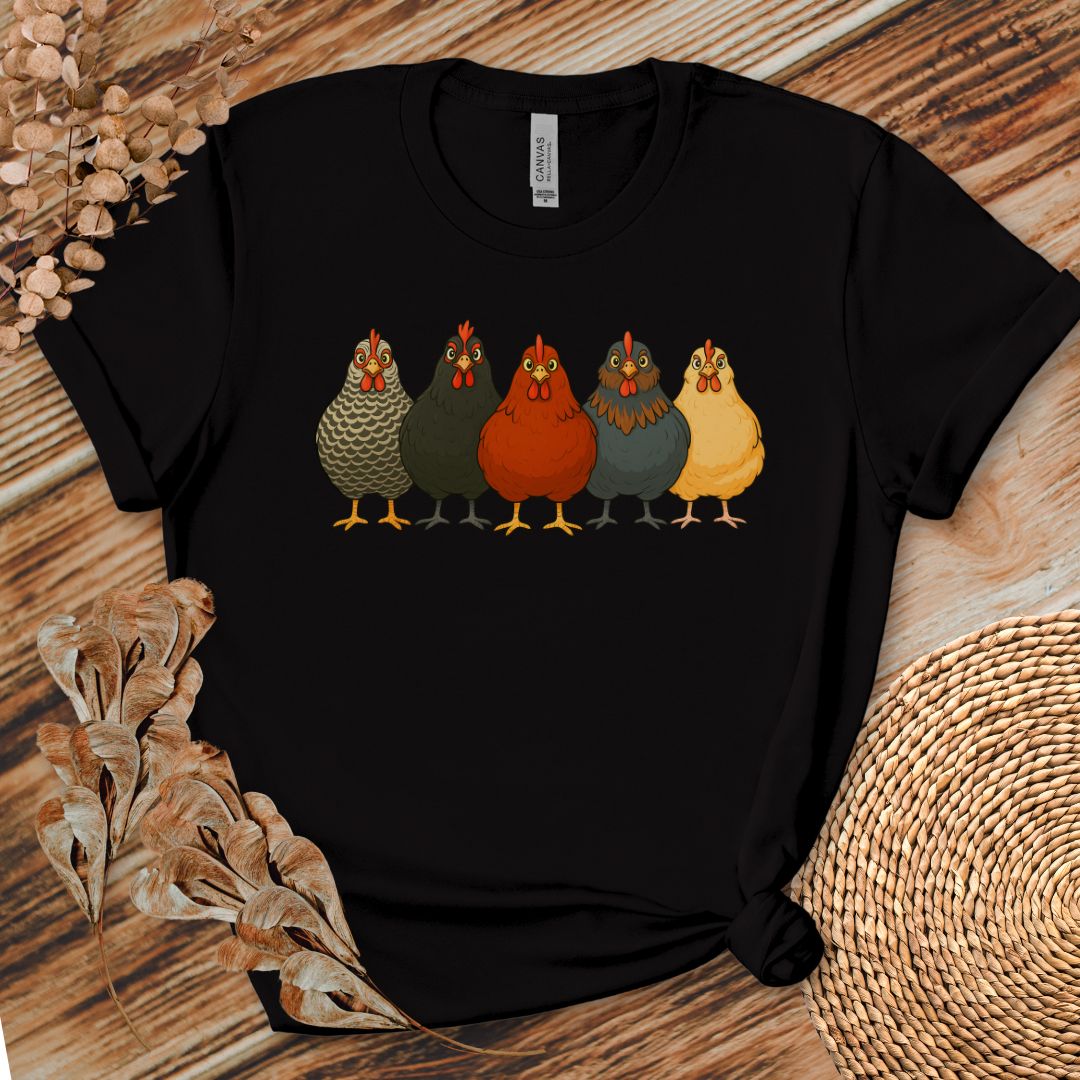 Colorful Chickens Art Tee