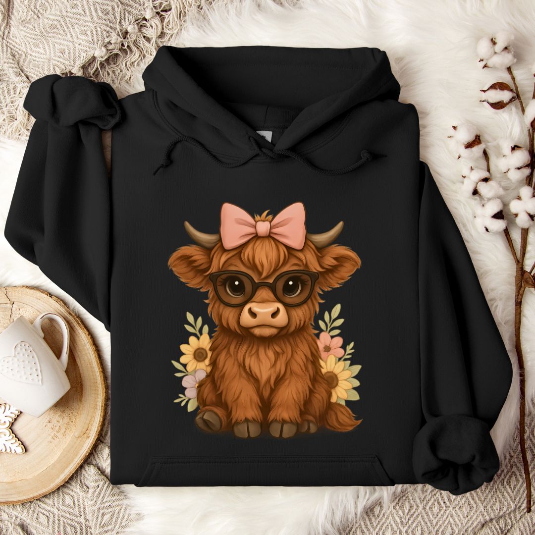 Highland Cow in Sunglasses Tee Hoodie