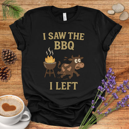 Funny Cow Lover T-Shirt – I Saw the BBQ I Left Tee for Cow Moms, Animal Lovers & Country Life Fans