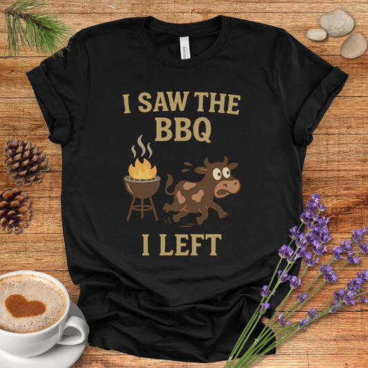 Funny Cow Lover T-Shirt – I Saw the BBQ I Left Tee for Cow Moms, Animal Lovers & Country Life Fans