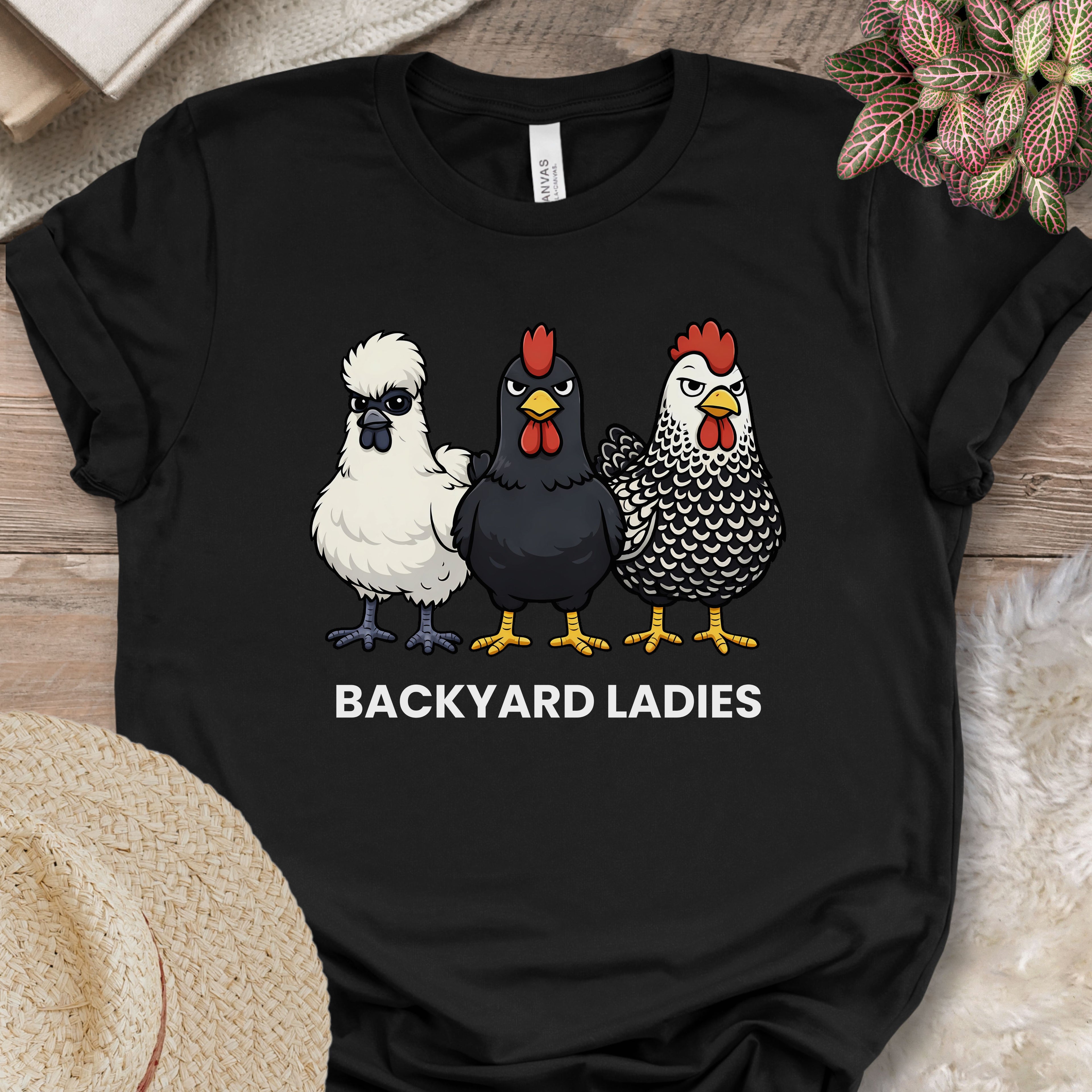 Backyard Hen Trio Illustration T-Shirt