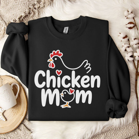 Chicken Mom Sweatshirt – Cute Farm Animal Pullover Gift for Poultry Moms & Backyard Chicken Keepers