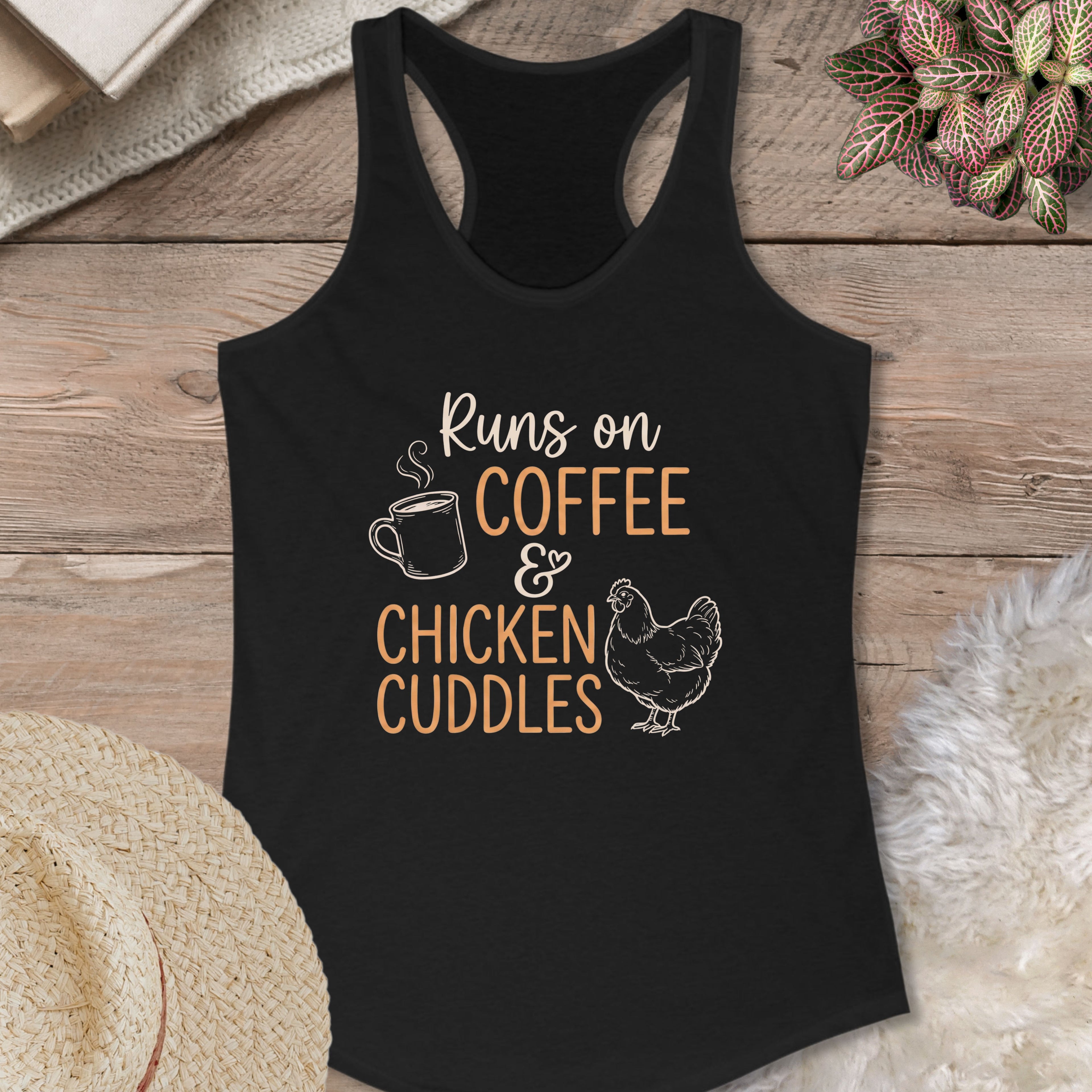 Coffee Chicken Cuddles Tank Top