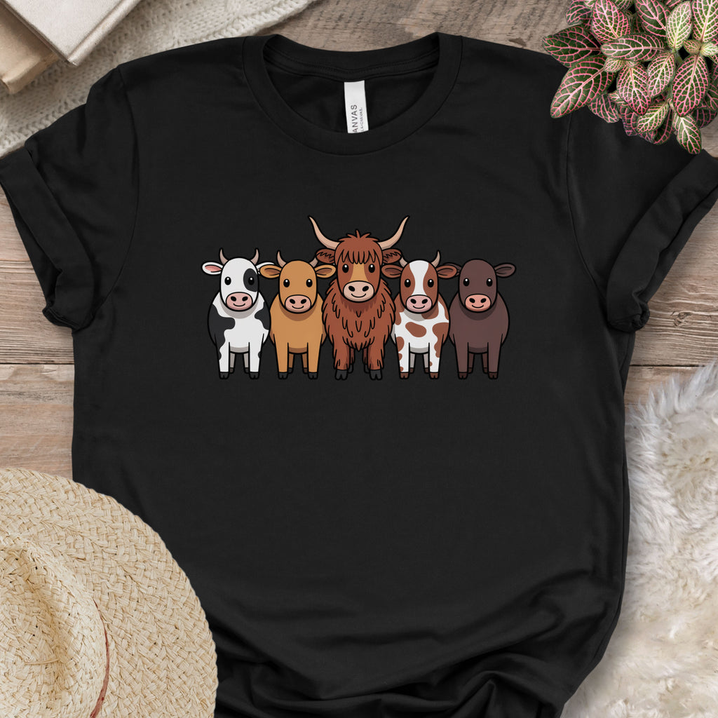 Cartoon Cow Breeds Tee