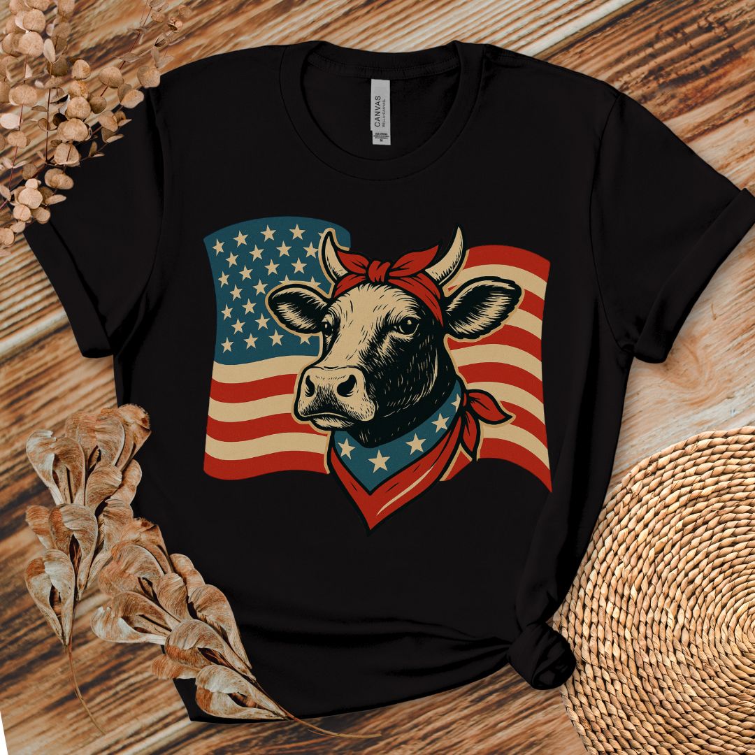 Patriotic Cow Flag Shirt