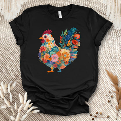 Blooming Chicken Flower Art Tee