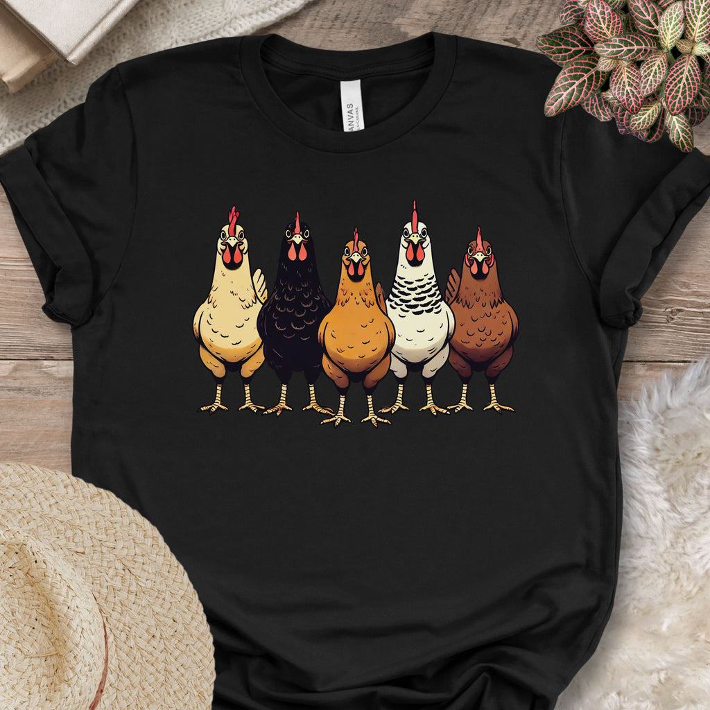 Multicolor Chicken Lineup Tee