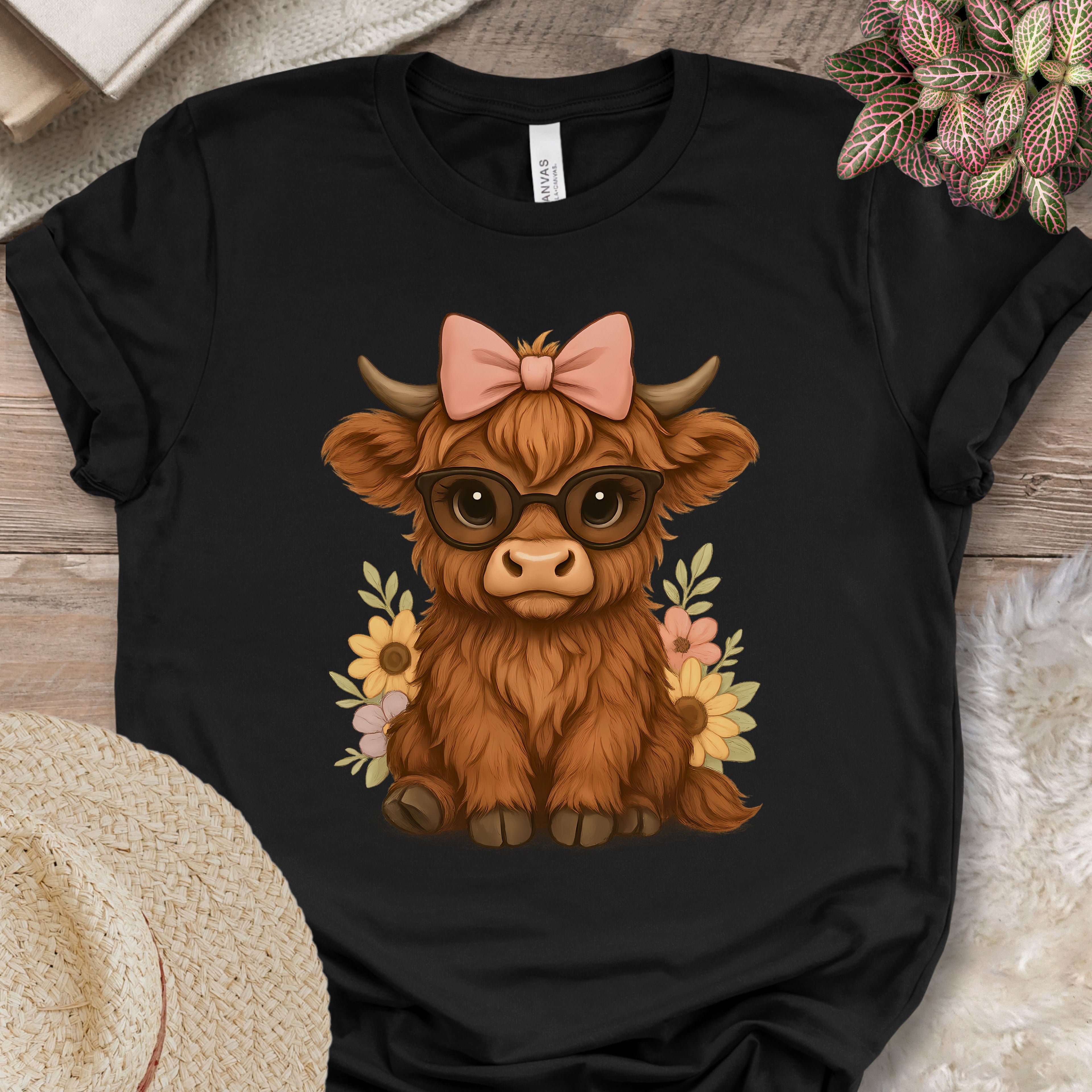 Highland Cow in Sunglasses Tee