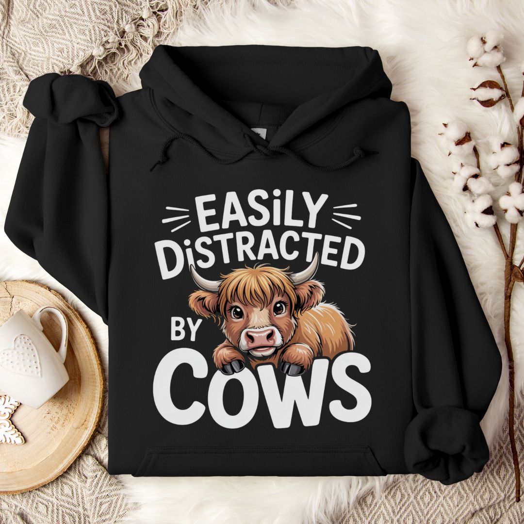 Easily Distracted by Cows Hoodie