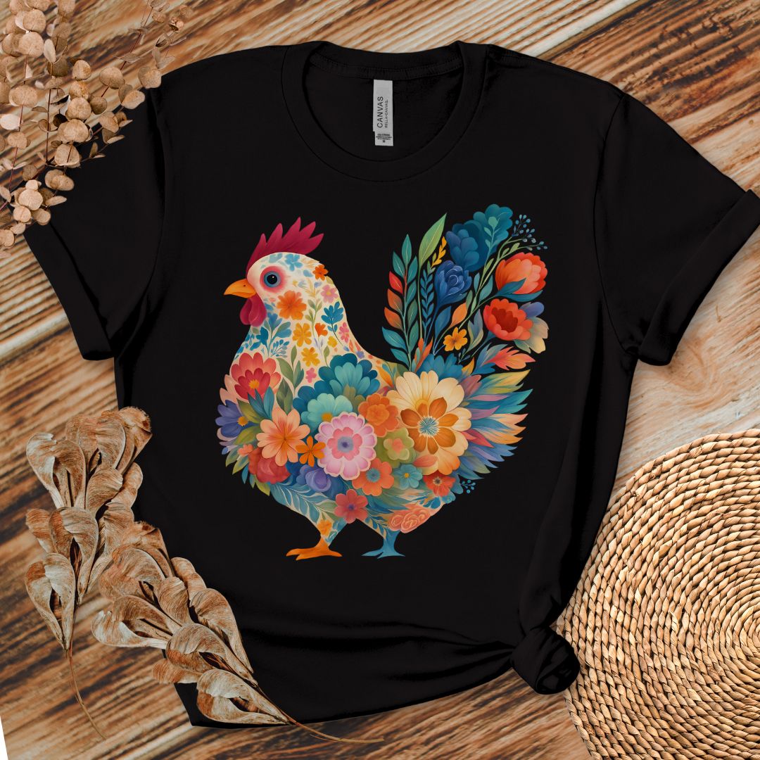 Blooming Chicken Flower Art Tee
