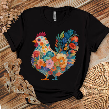 Blooming Chicken Flower Art Tee