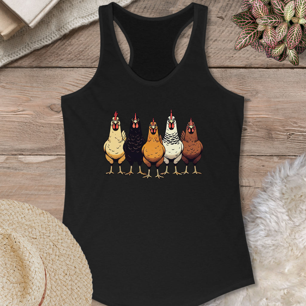 Colorful Chicken Lineup Tank Top