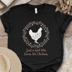 Floral Chicken Wreath Tee