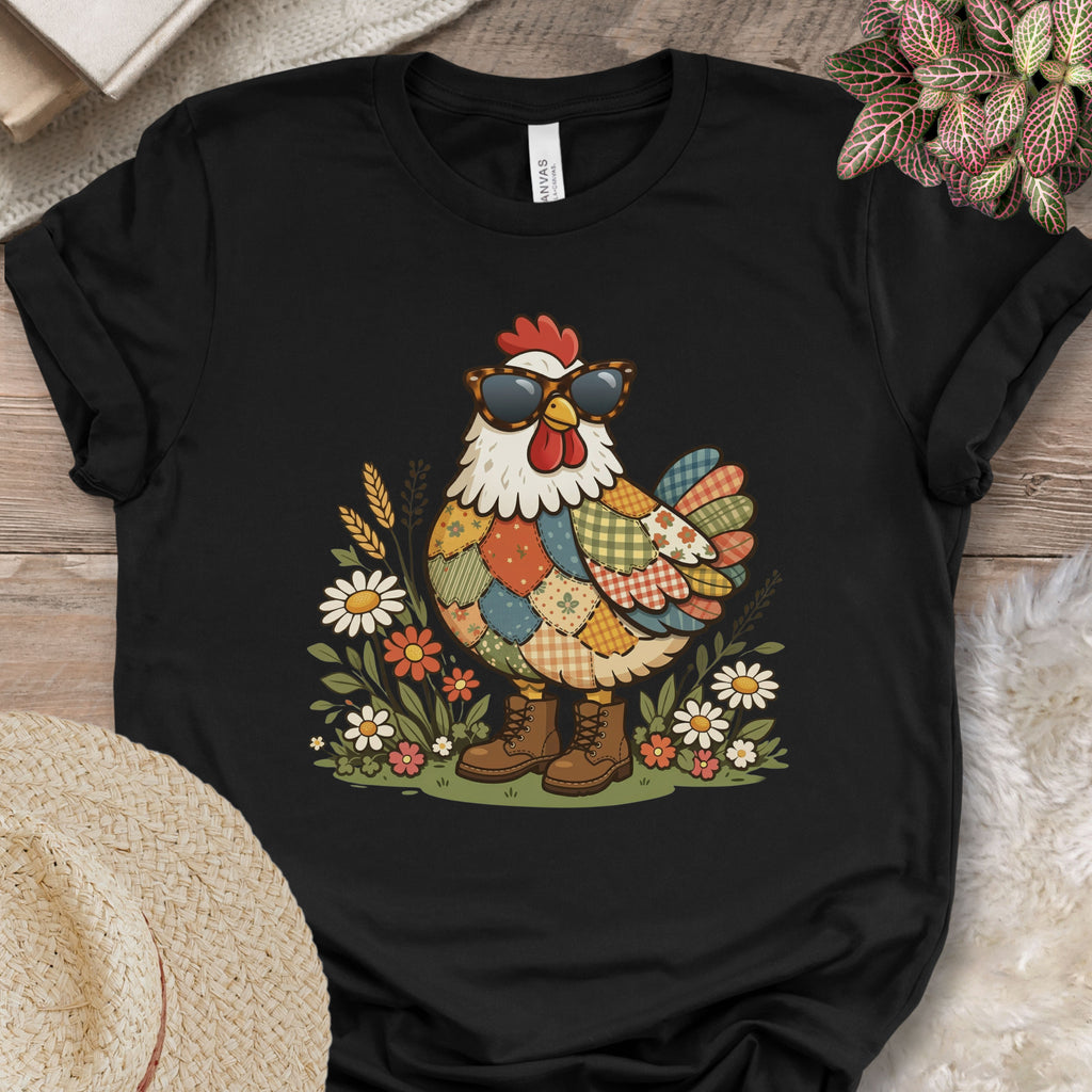 Patchwork Chicken Floral T-Shirt