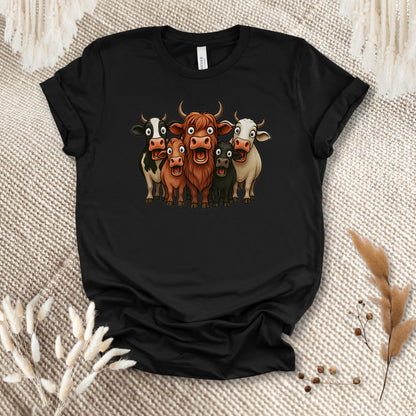 Funny Cow Lover T-Shirt – Cute Cow Lineup Tee for Farmers, Ranchers & Cow Moms