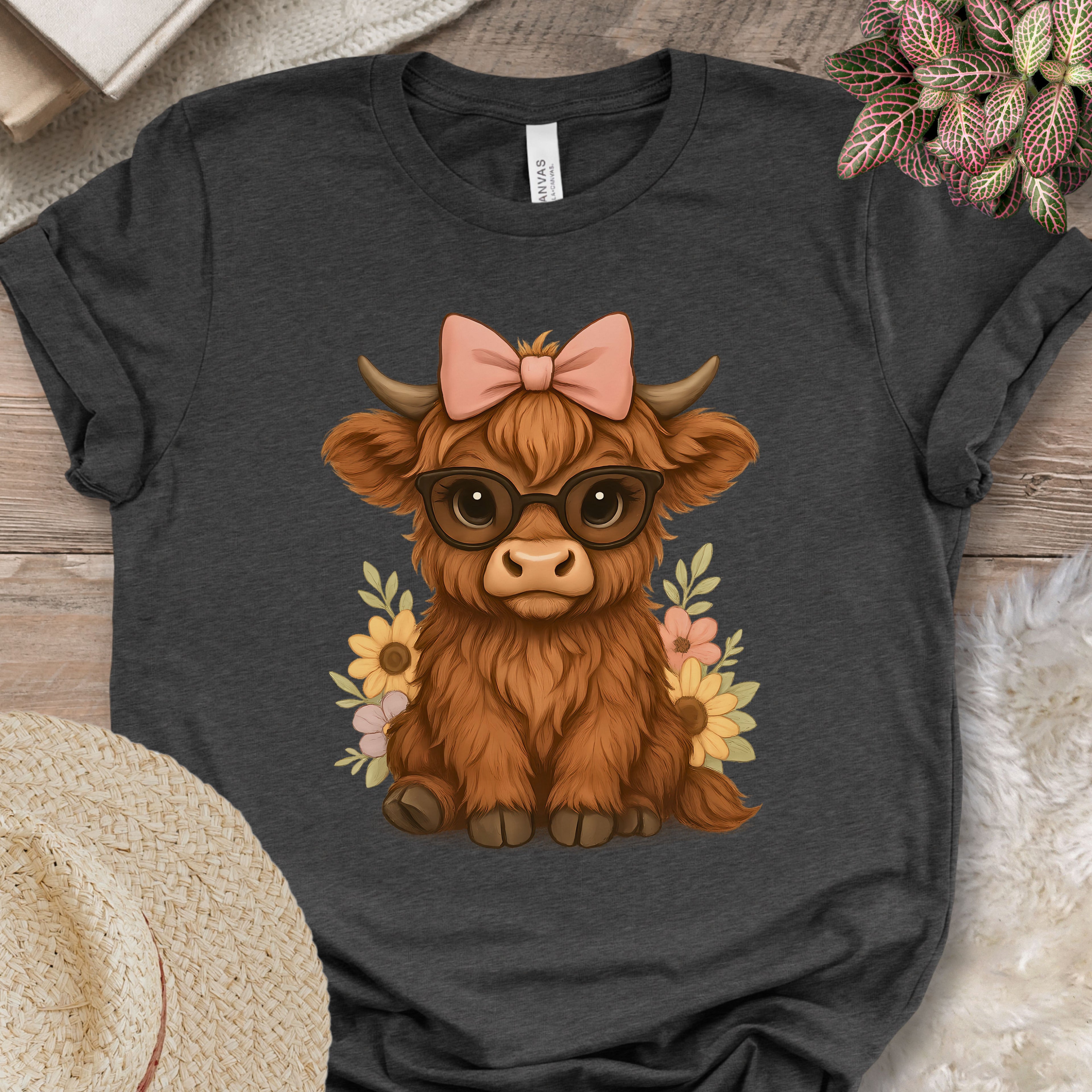 Highland Cow in Sunglasses Tee