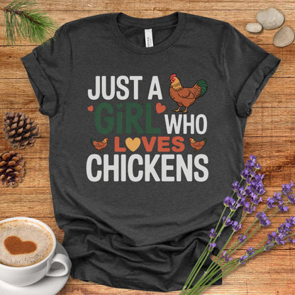 Vintage Just a Girl Chicken Tee