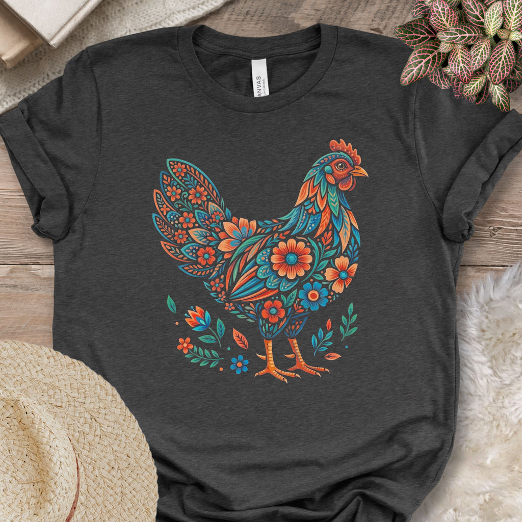 Dark Floral Rooster Shirt