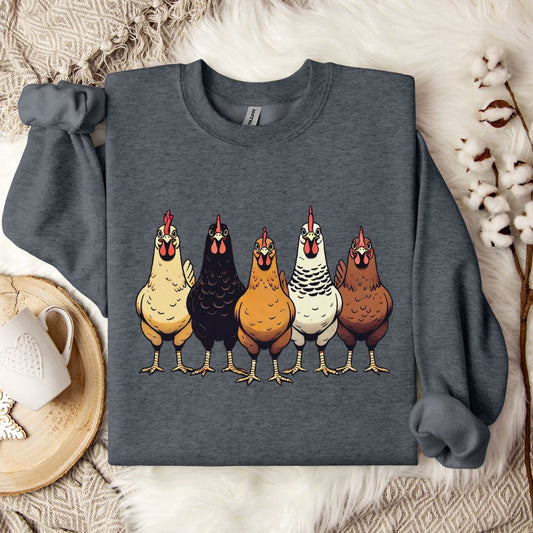 Chicken Lover Sweatshirt – Cute Hen Pullover Gift for Chicken Moms, Farmers & Backyard Keepers