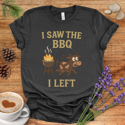 Funny Cow Lover T-Shirt – I Saw the BBQ I Left Tee for Cow Moms, Animal Lovers & Country Life Fans