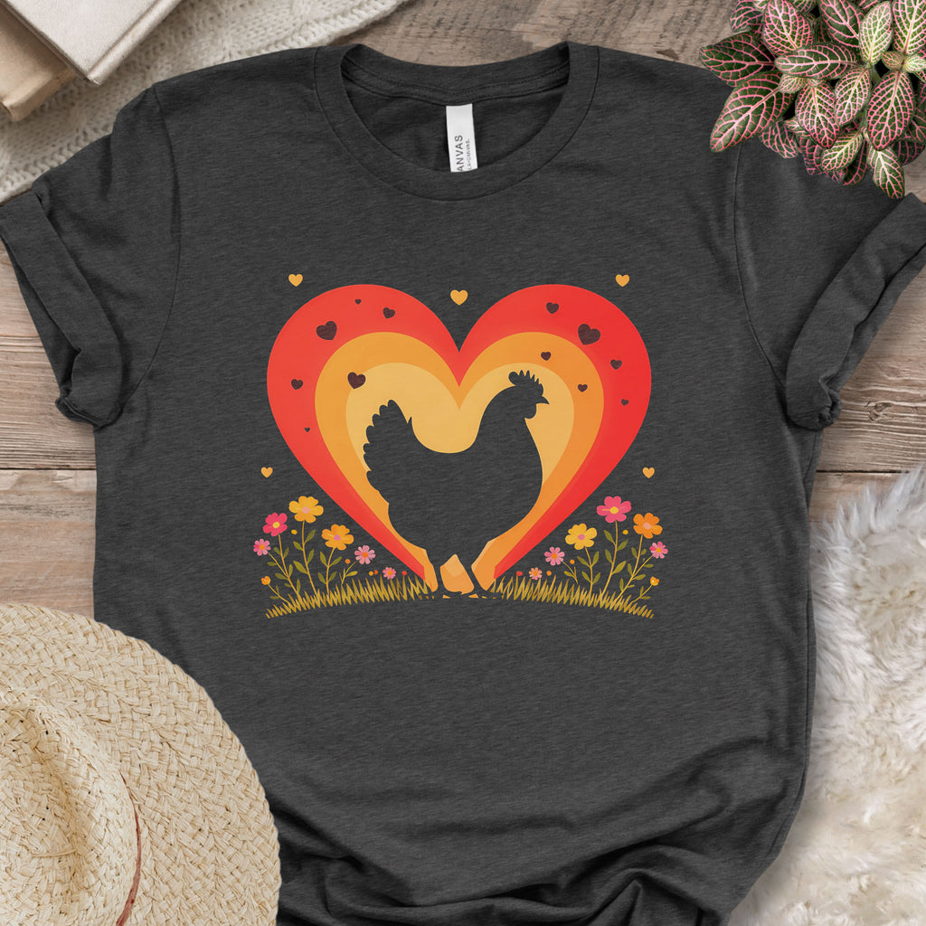 Heart Silhouette Chicken Farm Shirt