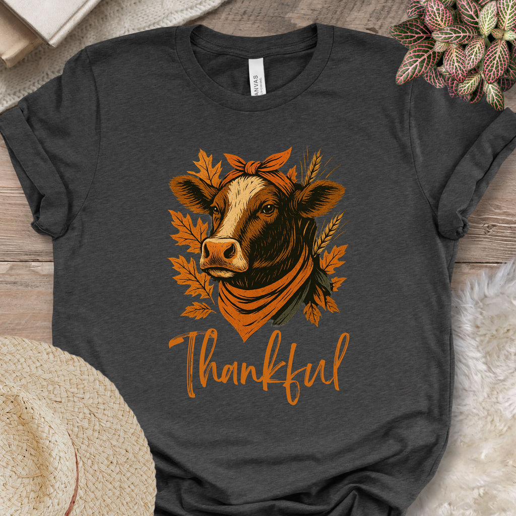 Thankful & Blessed Cow Tee
