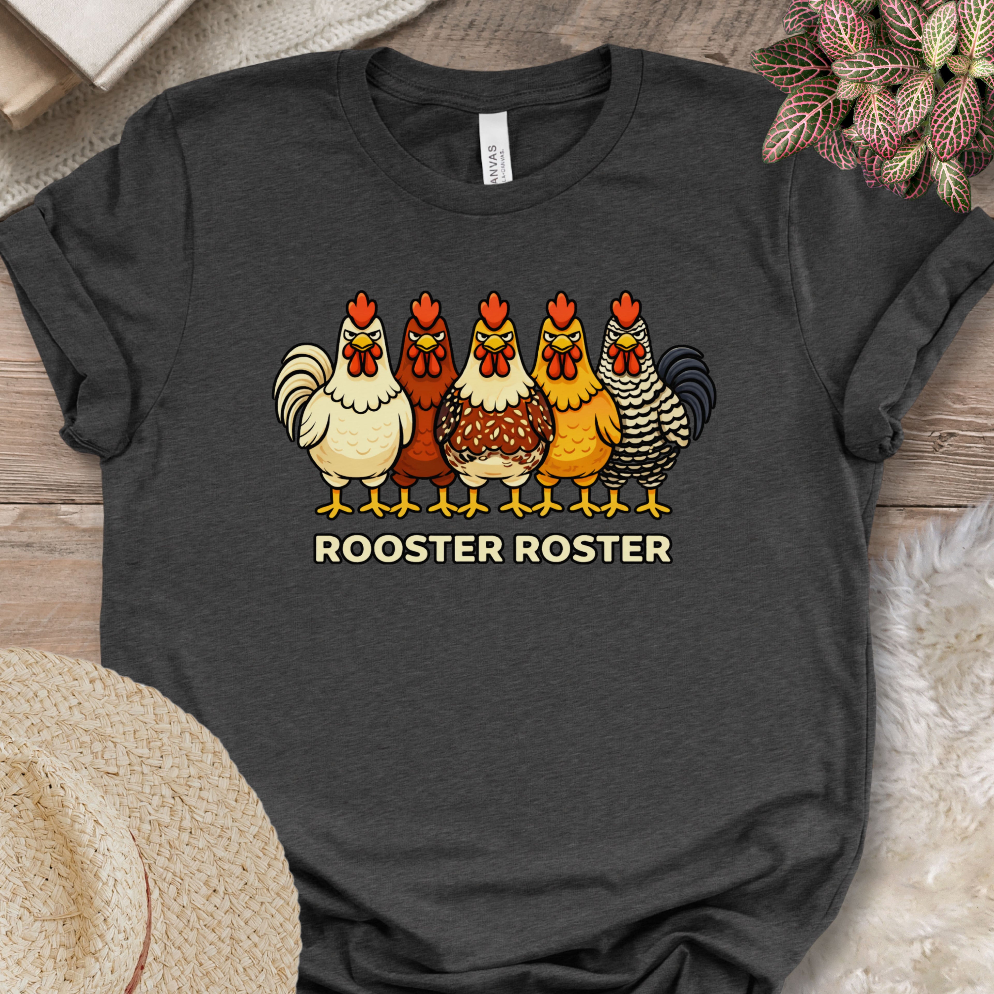 Rooster Lineup Farm Graphic T-Shirt