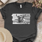 Patriotic Highland Cow Flag Shirt