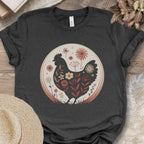 Boho Floral Chicken Silhouette Shirt