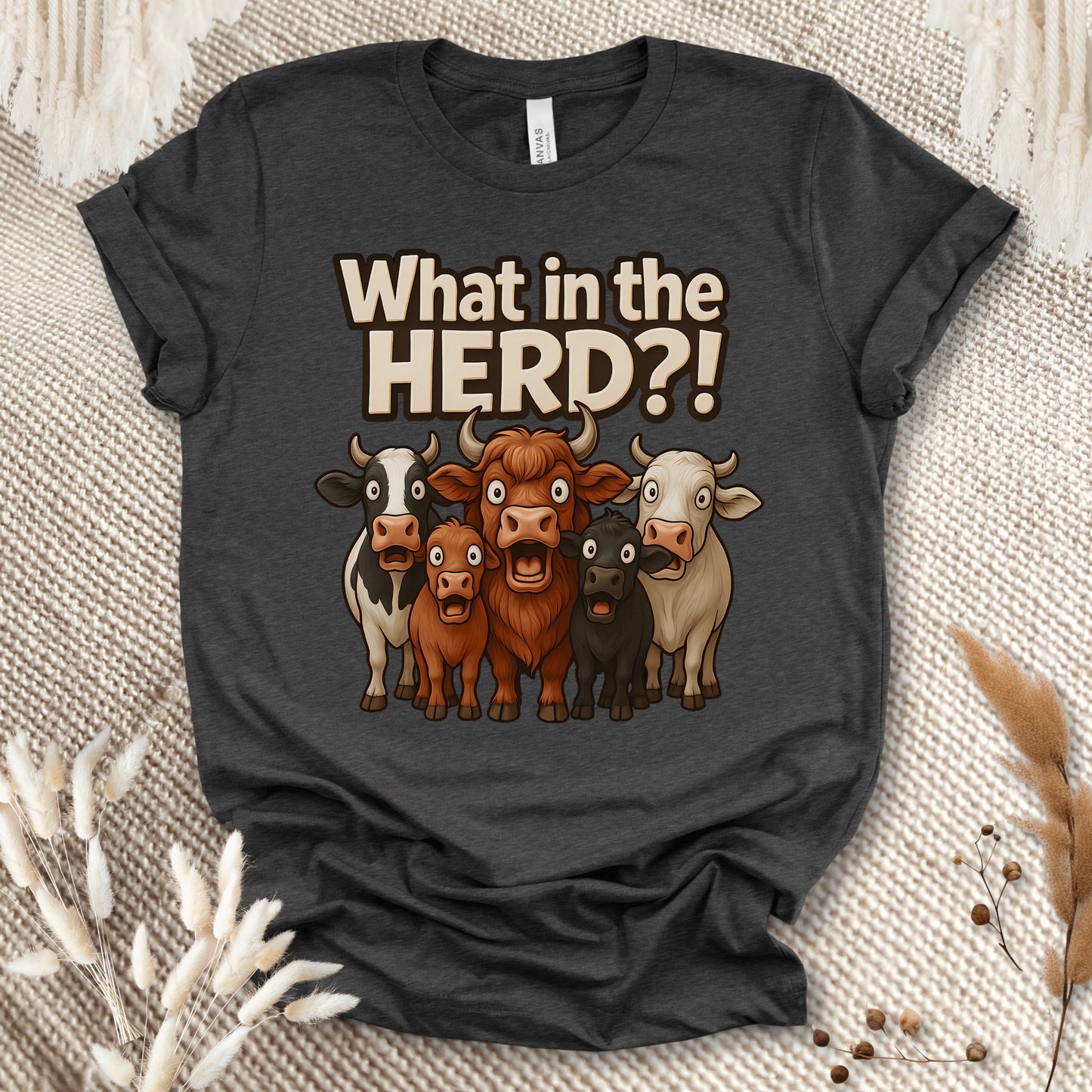 Funny Cow Lover T-Shirt – What in the Herd?! Cute Farm Animal Humor Tee for Farmers & Country Life Fans
