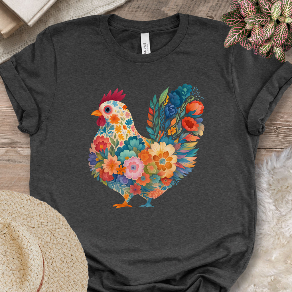 Blooming Chicken Flower Art Tee