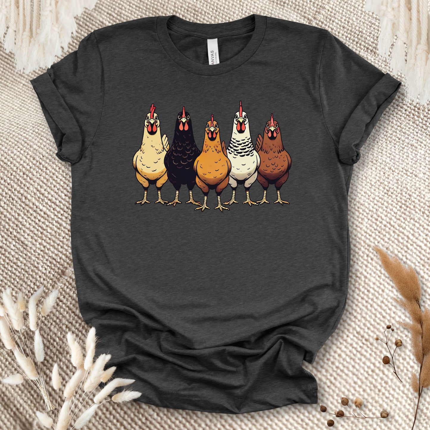 Funny Chicken Lover T-Shirt – Cute Hen Lineup Graphic Tee for Farm Moms, Backyard Flock Keepers & Country Life Fans