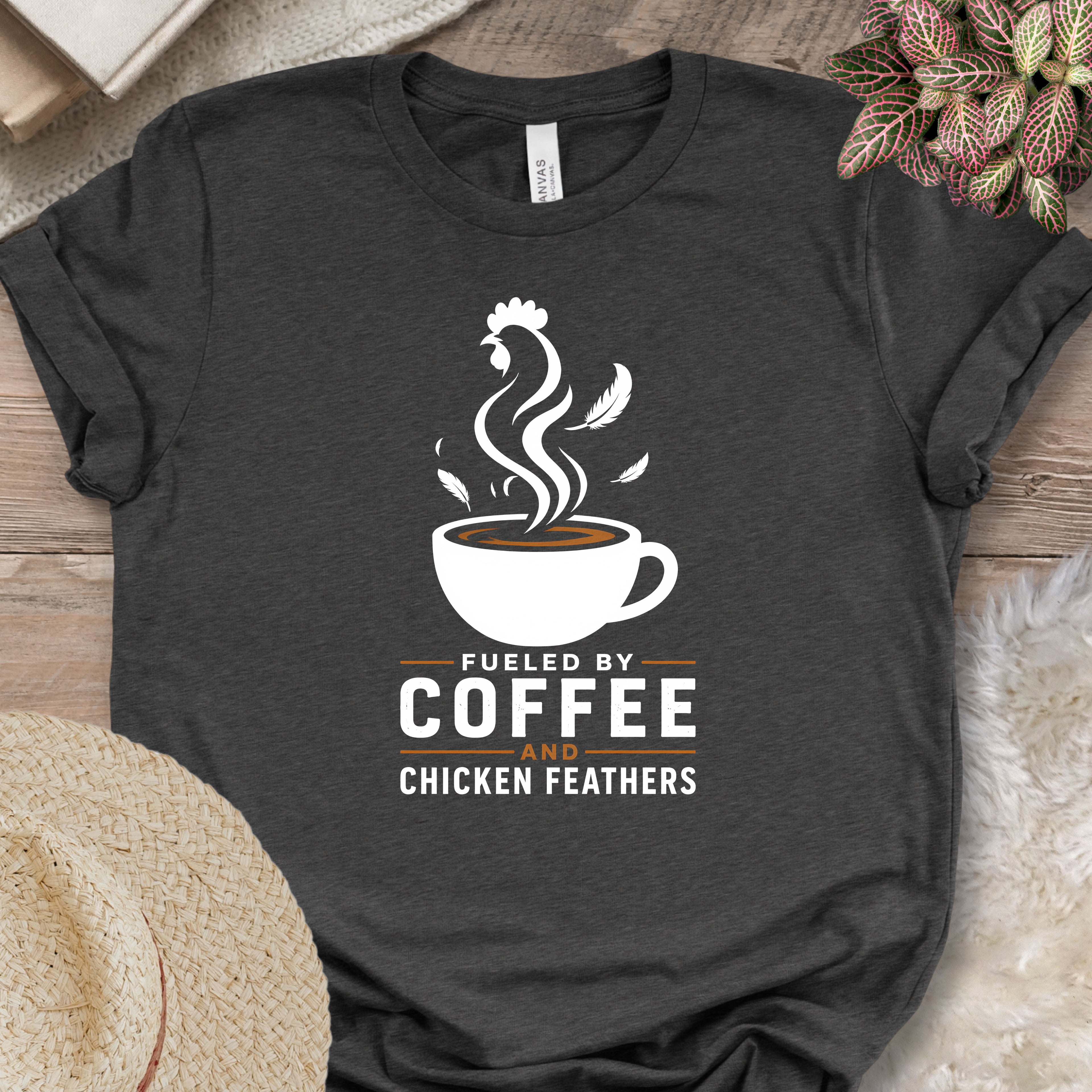 Fueled By Coffee Chicken Feathers Shirt