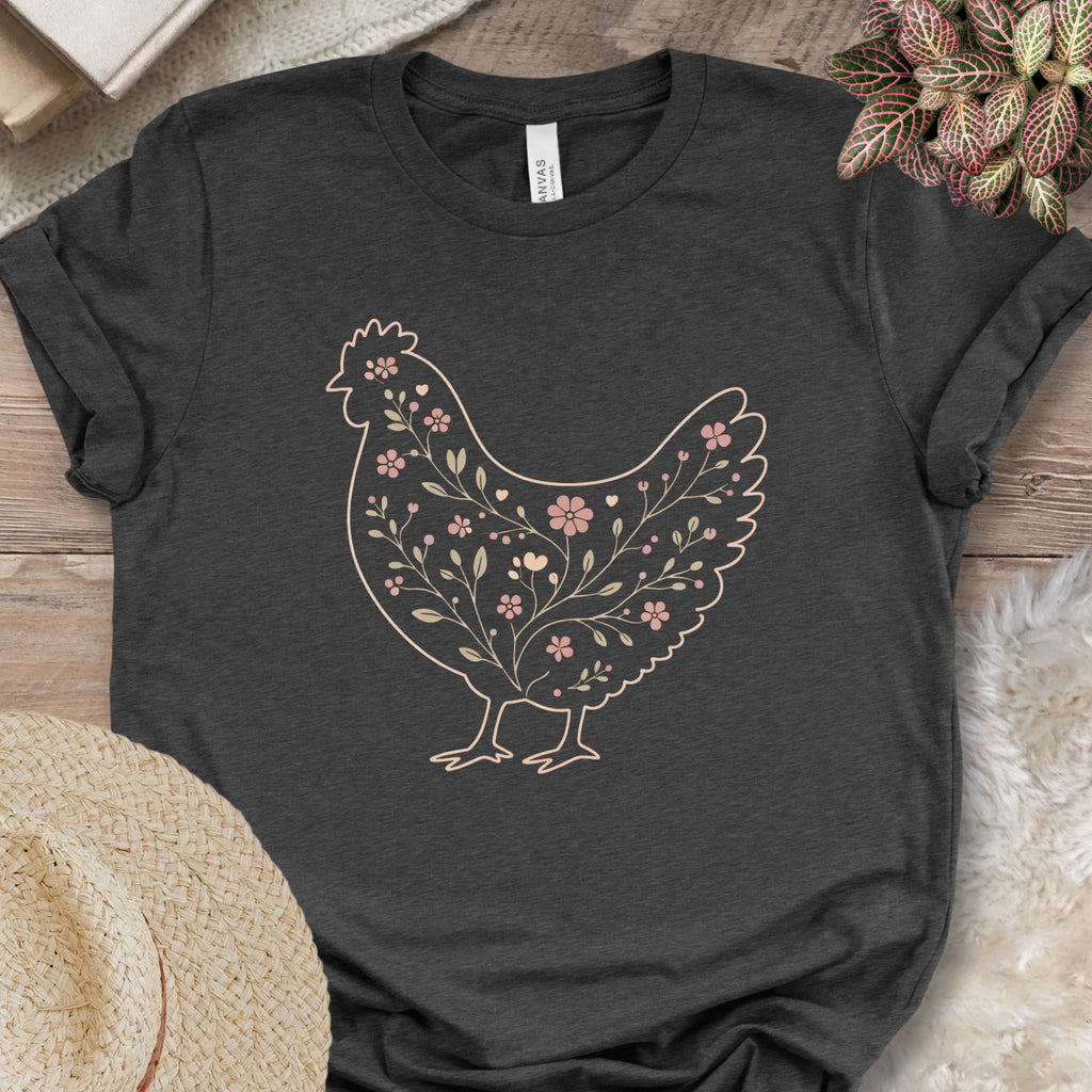 Minimalist Botanical Hen Shirt