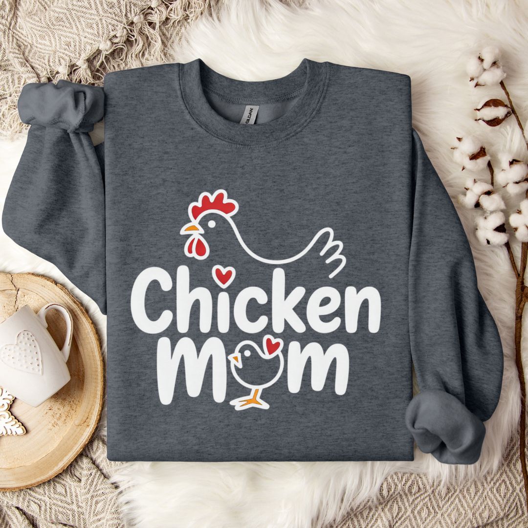 Chicken Mom Sweatshirt – Cute Farm Animal Pullover Gift for Poultry Moms & Backyard Chicken Keepers