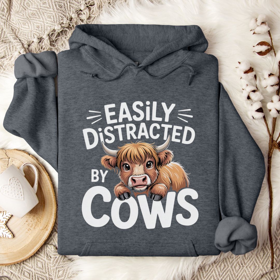 Easily Distracted by Cows Hoodie